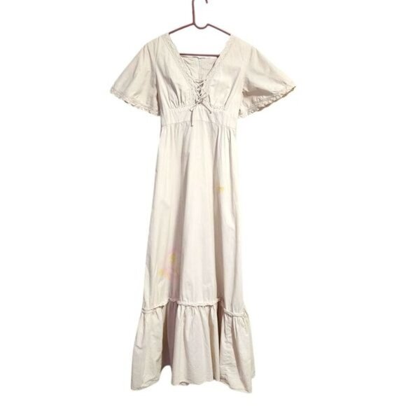 DALES CASUALS x VINTAGE 60s Hawaiian dress in cream cottagecore‎ boho - Picture 3 of 14